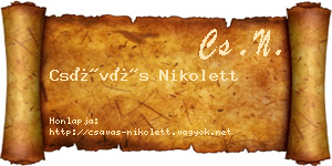 Csávás Nikolett névjegykártya