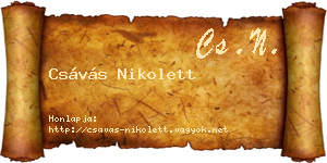 Csávás Nikolett névjegykártya